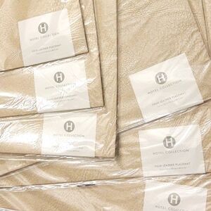 Hotel Collection Faux Leather Dining Placemat METALLIC GOLD Macy’s 6 Pcs